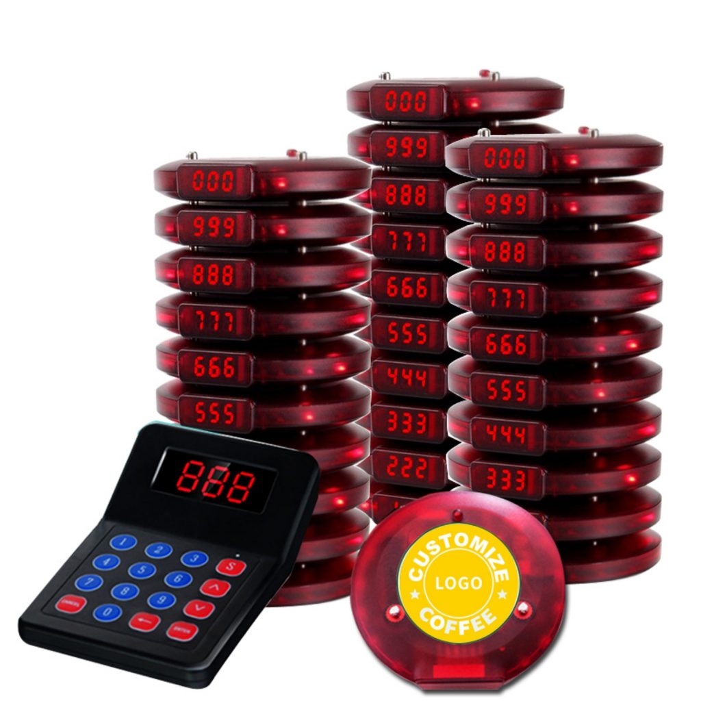 Wireless guest coaster pager paging system for fast food  restaurant